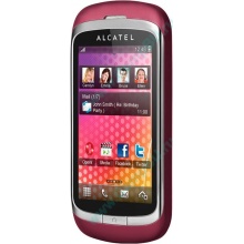 Красно-розовый телефон Alcatel One Touch 818 (Королев)